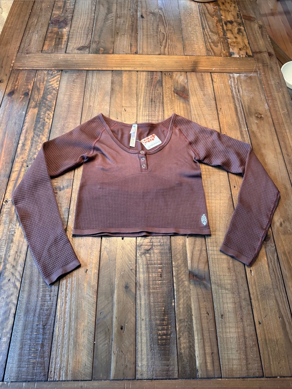FP Movement Women's Bail Out Long Sleeve Layer Top~NWT~Size M/L~Cocoa